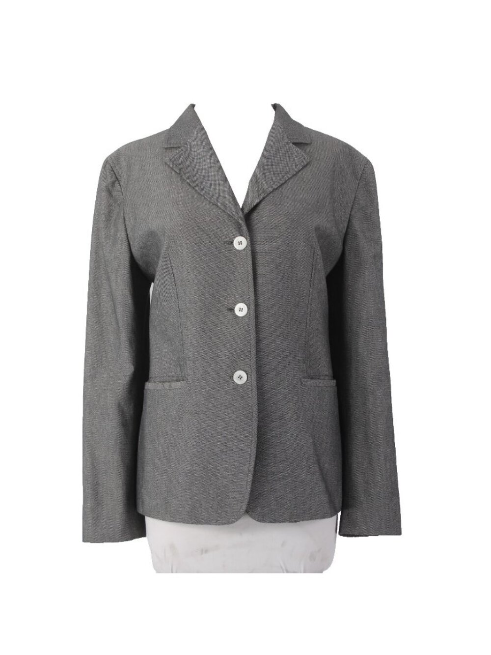 Antonio Fusco Blazer Jacket Sz 50 Black White Buttons 100% Cotton Jacket